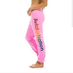 Aviator nation pink sweat pants!